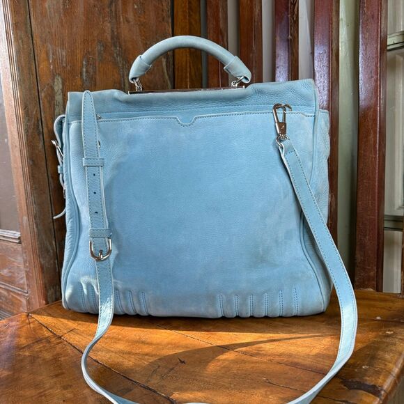 3.1 Phillip Lim Suede Messenger Bag Light Blue Crossbody - Picture 1 of 15